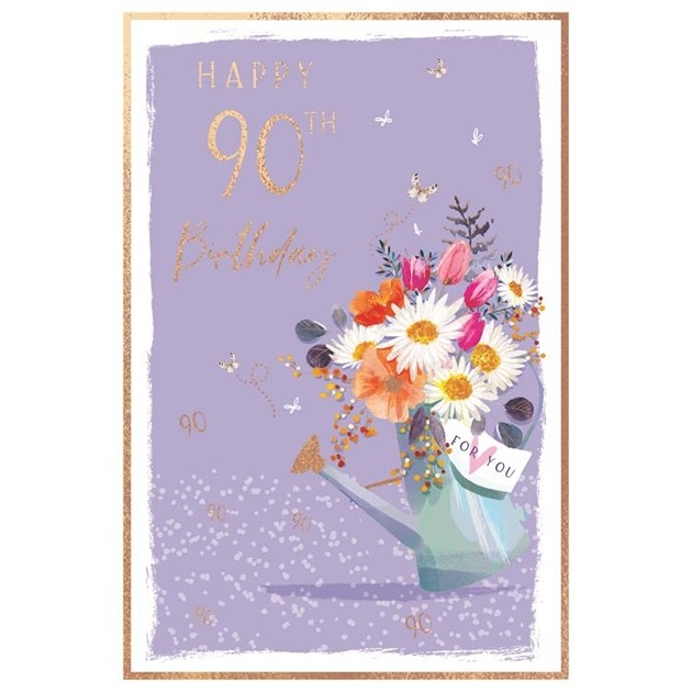 90th Birthday Female: Flower Border [6]