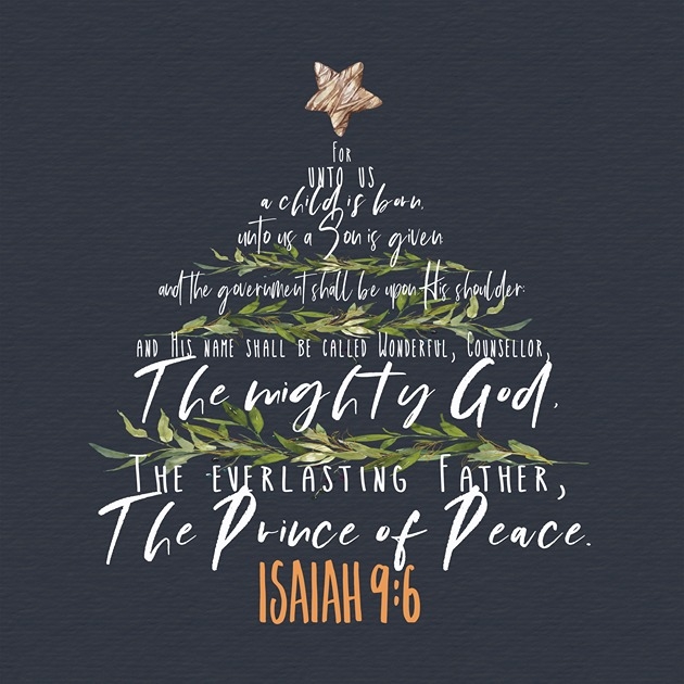 Isaiah 9: 6 - Christmas (navy Tree)