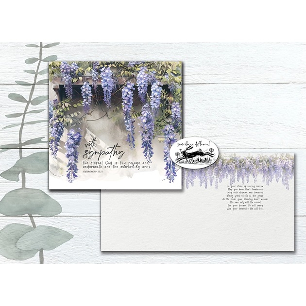 Sympathy Card - Lilac - Deuteronomy 33: 27