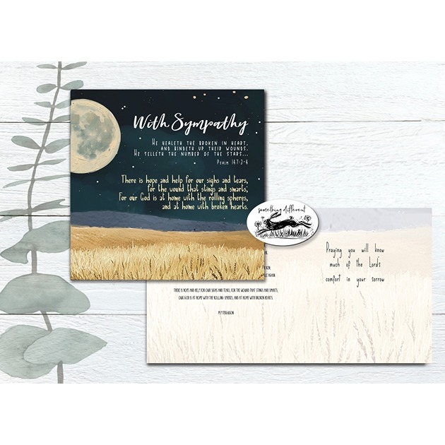 Sympathy Card - Moon - Psalm 147: 3-4