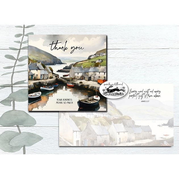 Thank You Card - Fishing Village - James 1: 17
