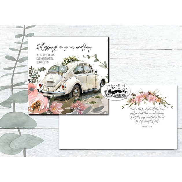 Blessings on Your Wedding - Cream Car - Proverbs 3: 5 - 6