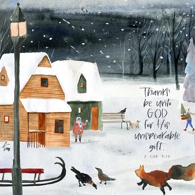 Christmas Card - Sleigh - 2 Corinthians 9: 15