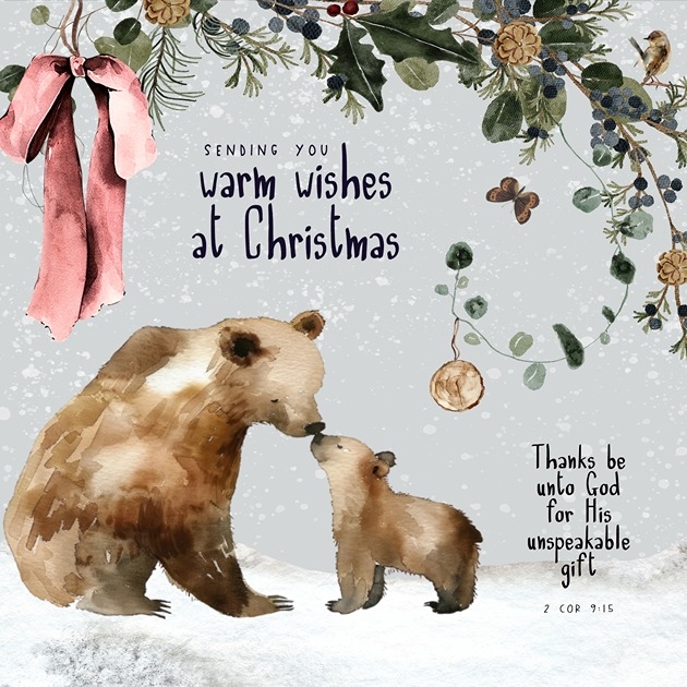 Christmas Card - Bears - 2 Corinthians 9: 15