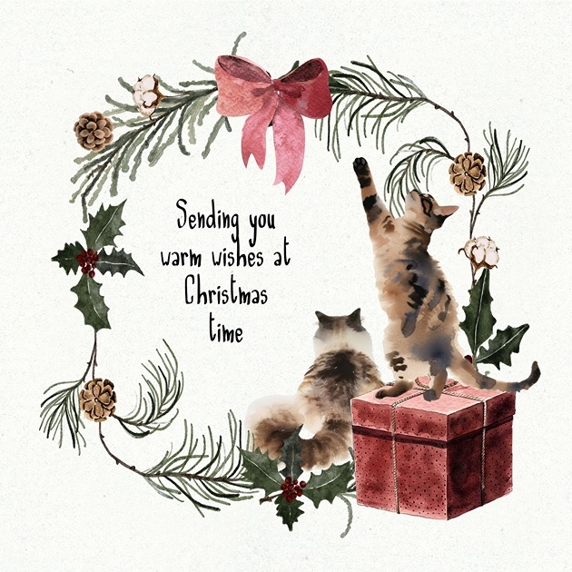 Christmas Card - Cats - 2 Corinthians 9: 15