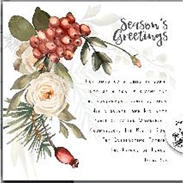 With Christmas Greetings - Rosehips - For Unto Us a Child is Born
