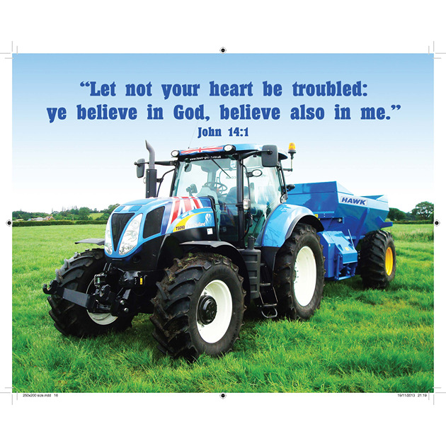New Holand Tractor Picture With Bible Verse