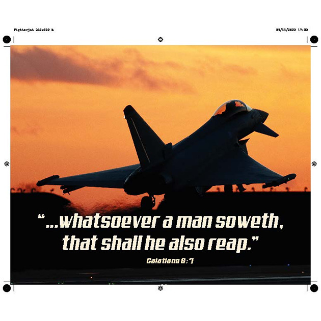 Fighter Jet Picture With Bible Verse