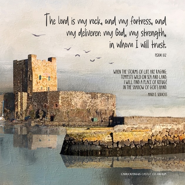 Blank Card - Carrickfergus Castle - Psalm 18: 2