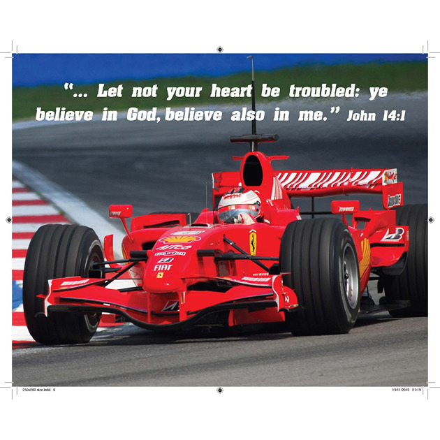 F1 Car Picture With Bible Verse - Large