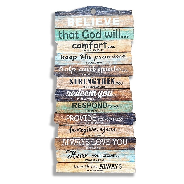 Stacked Plaque - Big - Believe That God Will ….