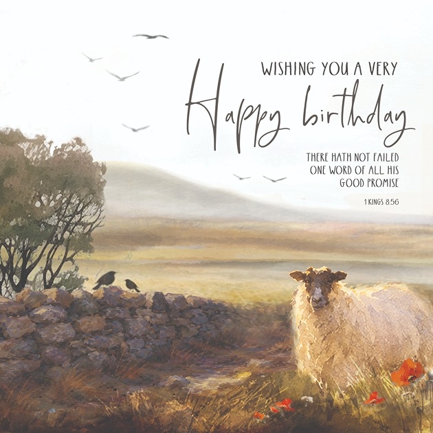 Birthday Card - Slemish Sheep - 1 Kings 8: 56