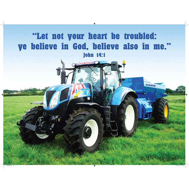 New Holland Tractor Picture With Bible Verse - Large