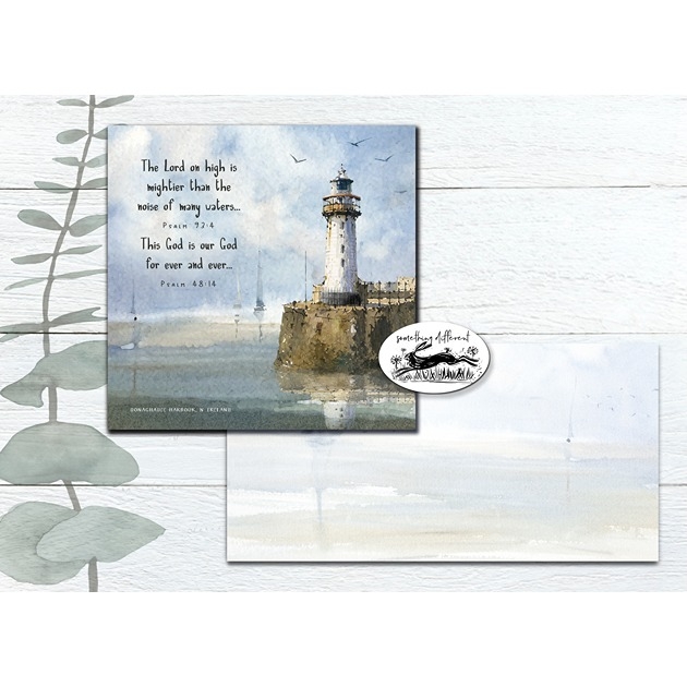 Blank Card - Donaghadee Harbour - Psalm 93: 4 & 48: 14