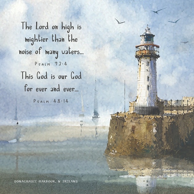 Blank Card - Donaghadee Harbour - Psalm 93: 4 & 48: 14
