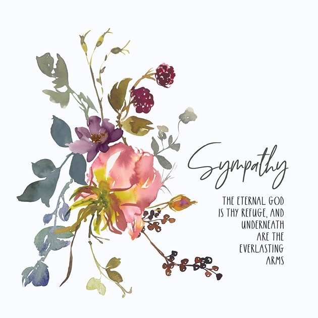 Sympathy Card - Blackberry Rose - Deuteronomy 33: 27