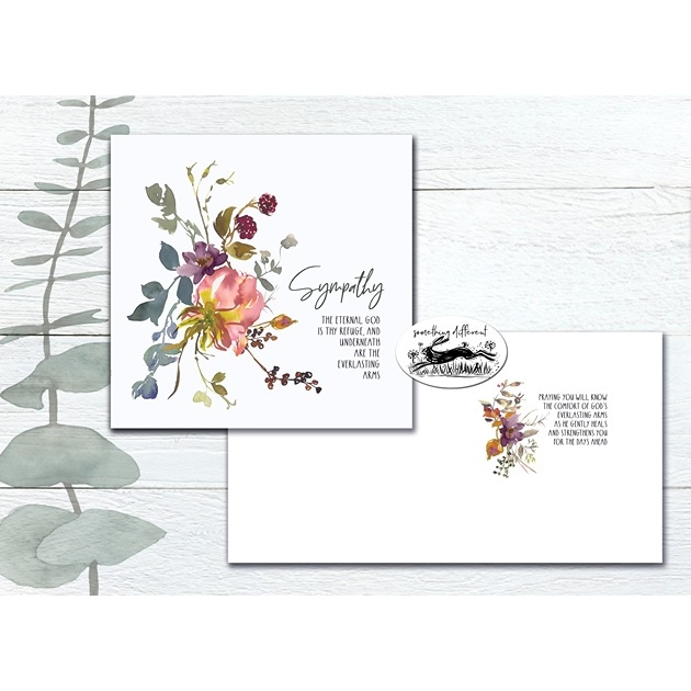 Sympathy Card - Blackberry Rose - Deuteronomy 33: 27