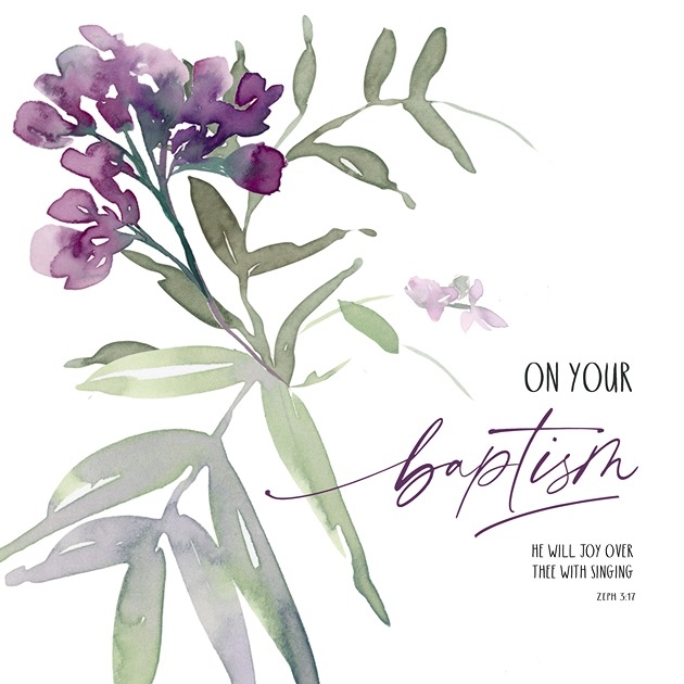 Baptism - Lilac - Zephaniah 3: 17