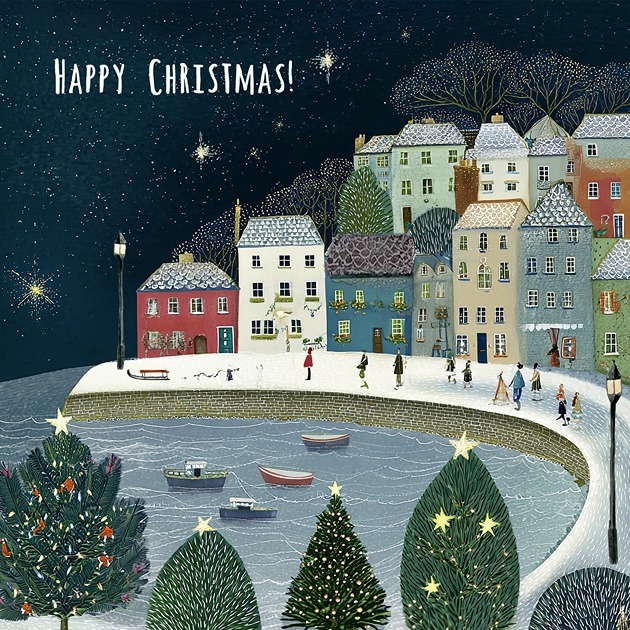Happy Christmas - Snowy Harbour - Romans 15: 13