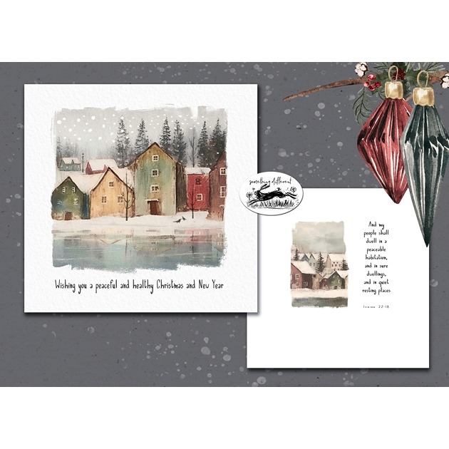 Wishing You A Peaceful And Healthy Christmas And New Year - Houses - Isaiah 32: 18