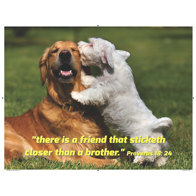 Golden Retriever & Westie Whispering With Bible Verse - Large