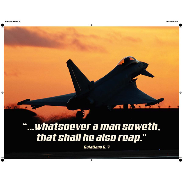 Fighter Jet Picture With Bible Verse - Large