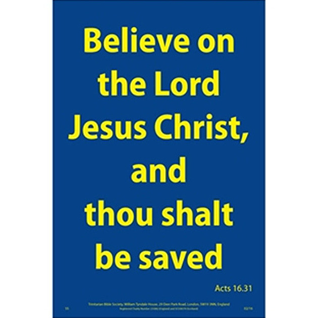 Waterproof Scripture Verse Poster - Believe On