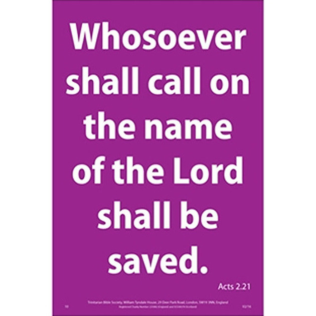 Waterproof Scripture Verse Poster - Whosoever Acts 2: 21