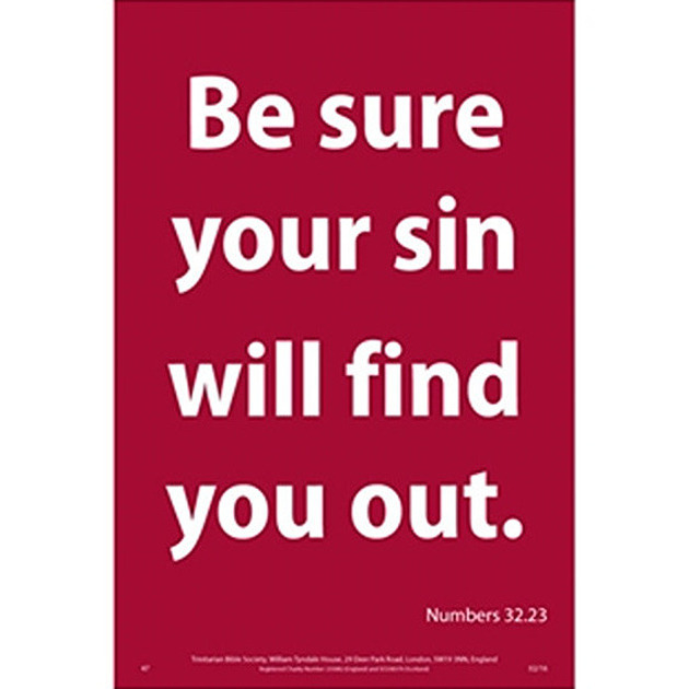 Waterproof Scripture Verse Poster - Be Sure ... Numbers 32: 23