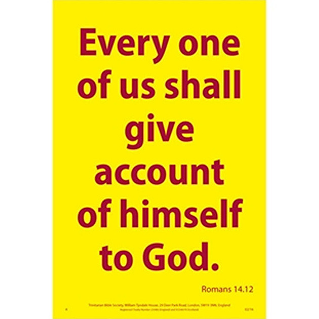 Waterproof Scripture Verse Poster - Every One Romans 14: 12