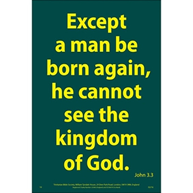 Waterproof Scripture Verse Poster - Except A Man John 3: 3