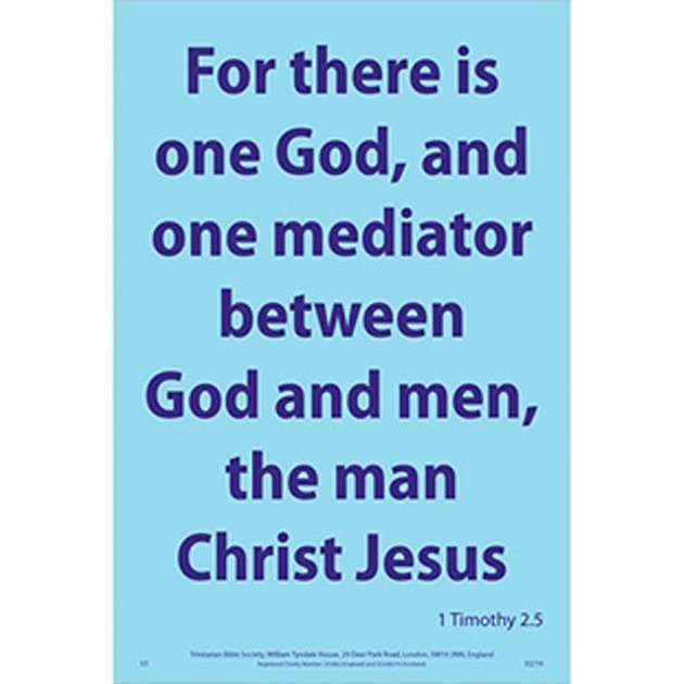 Waterproof Scripture Verse Poster - For / Is One 1 Timothy 2: 5