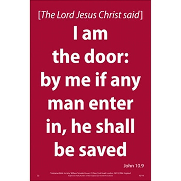 Waterproof Scripture Verse Poster - I AM John 10: 9