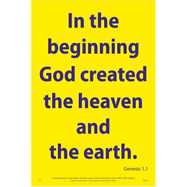 Waterproof Scripture Verse Poster - In The Begin