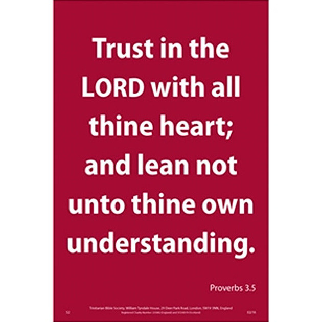 Waterproof Scripture Verse Poster - Trust In.. Proverbs 3: 5